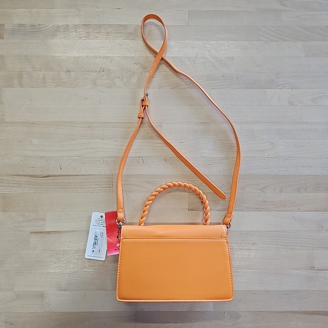 Urban Expressions Monique Braided Top Handle Crossbody - Tangerine