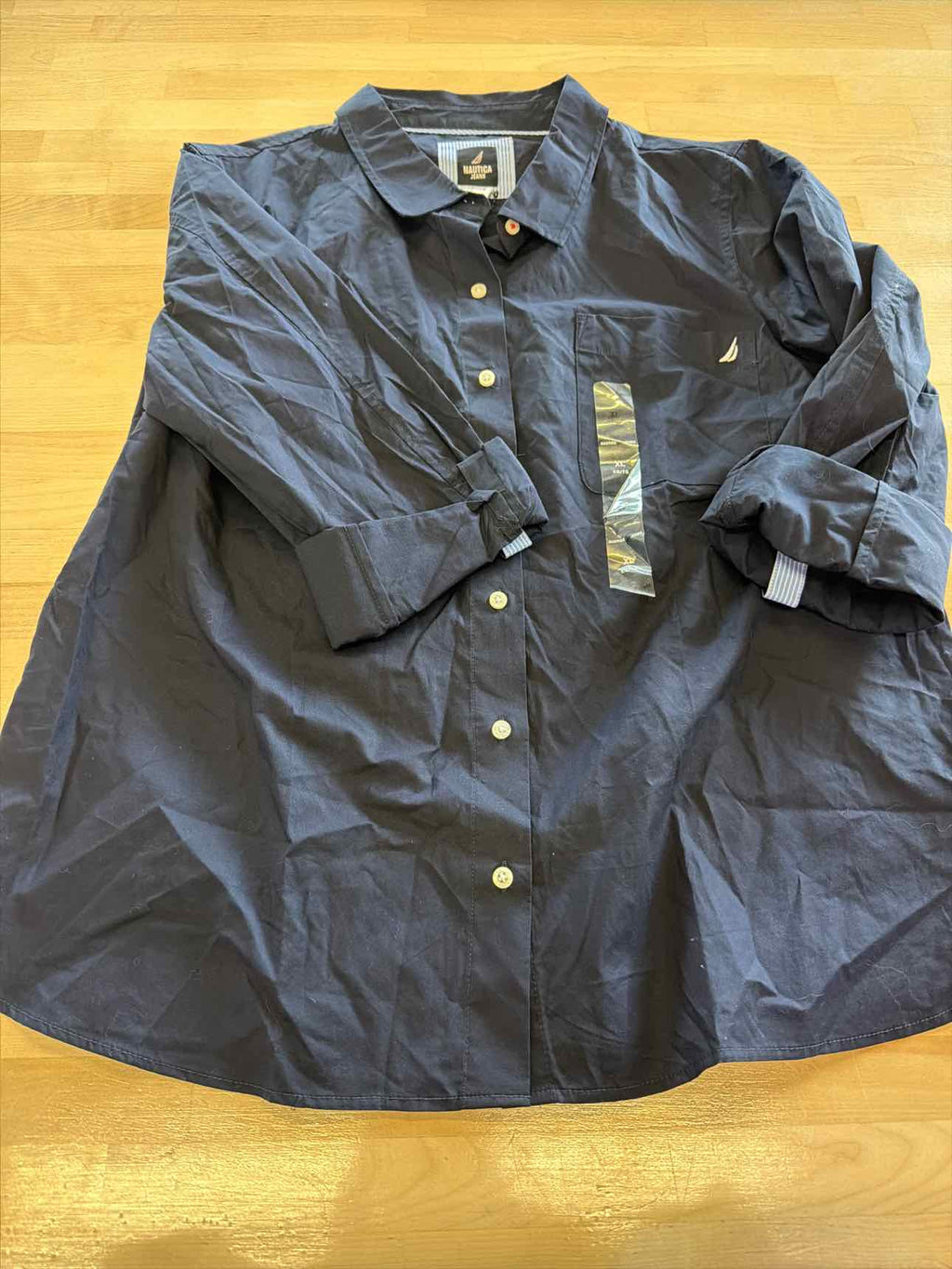 Nautica Size XL Navy Preloved Button Down SS