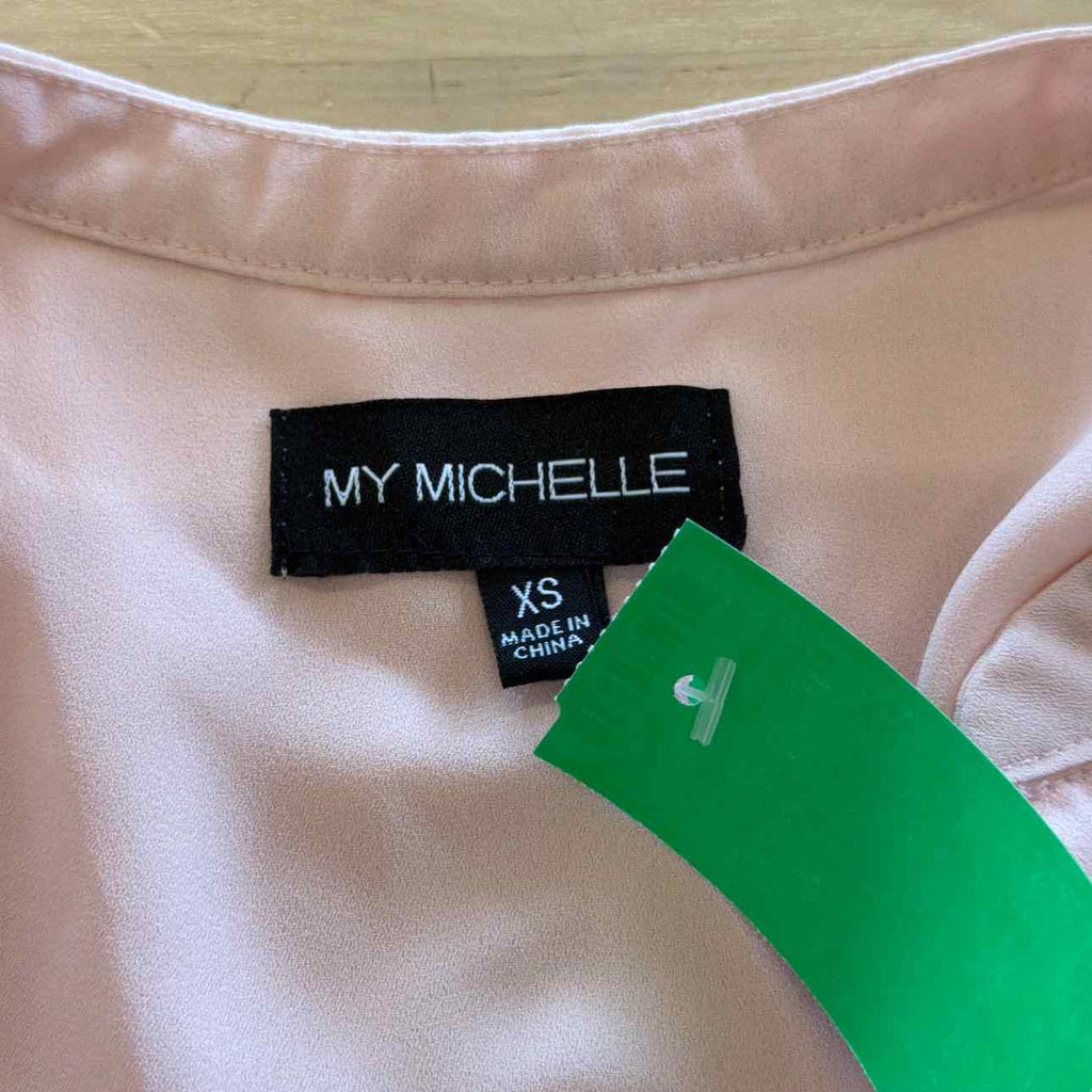 My Michelle Size XS Pink Sheer Preloved Blouse LS