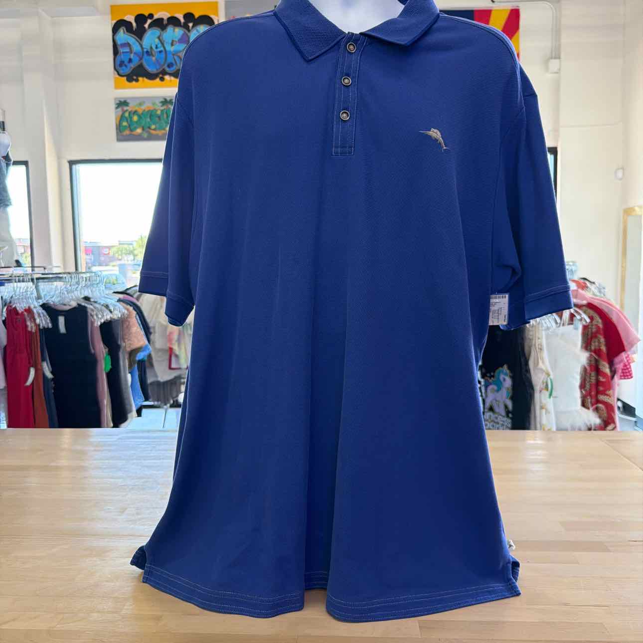 Tommy Bahama Size XXL Blue Preloved MENS Polo