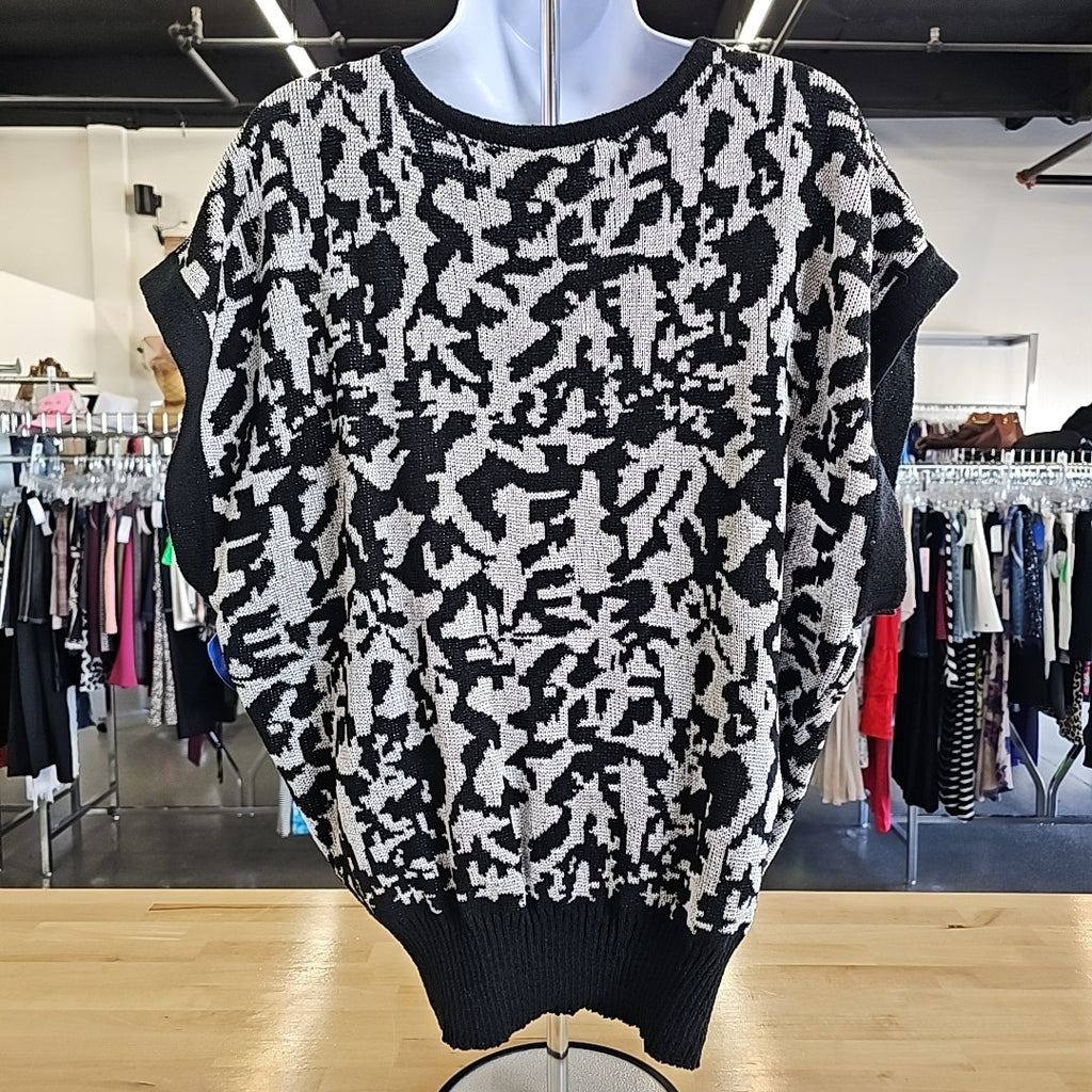 Nine West Size L BLACK & WHITE Shirt