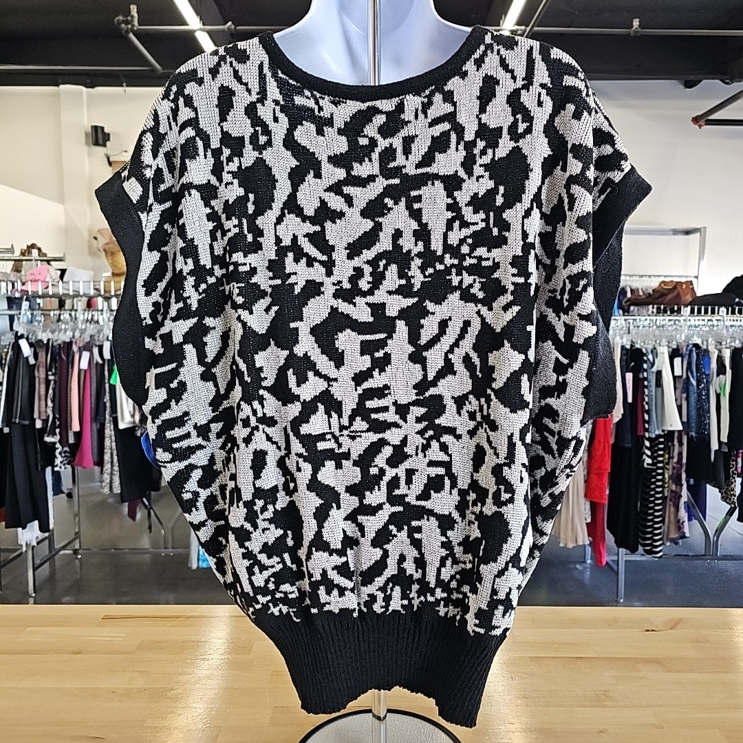 Nine West Size L BLACK & WHITE Shirt