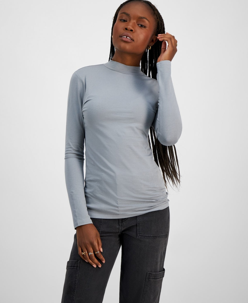 Aveto Size L Mock-Neck Long-Sleeve Top