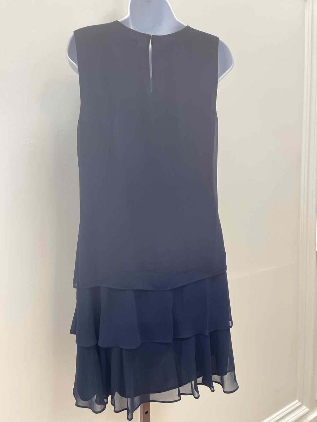 Lauren Ralph Lauren Women's Crinkle Georgette Shift Dress, Navy Blue, 6