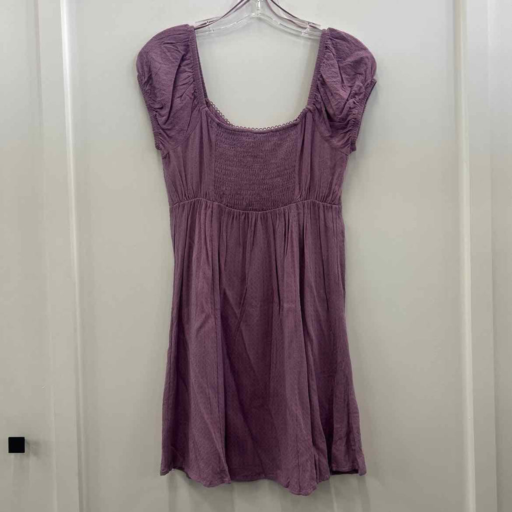Self E Size S Textured Smocked-Back Empire-Waist Dress - Valerian