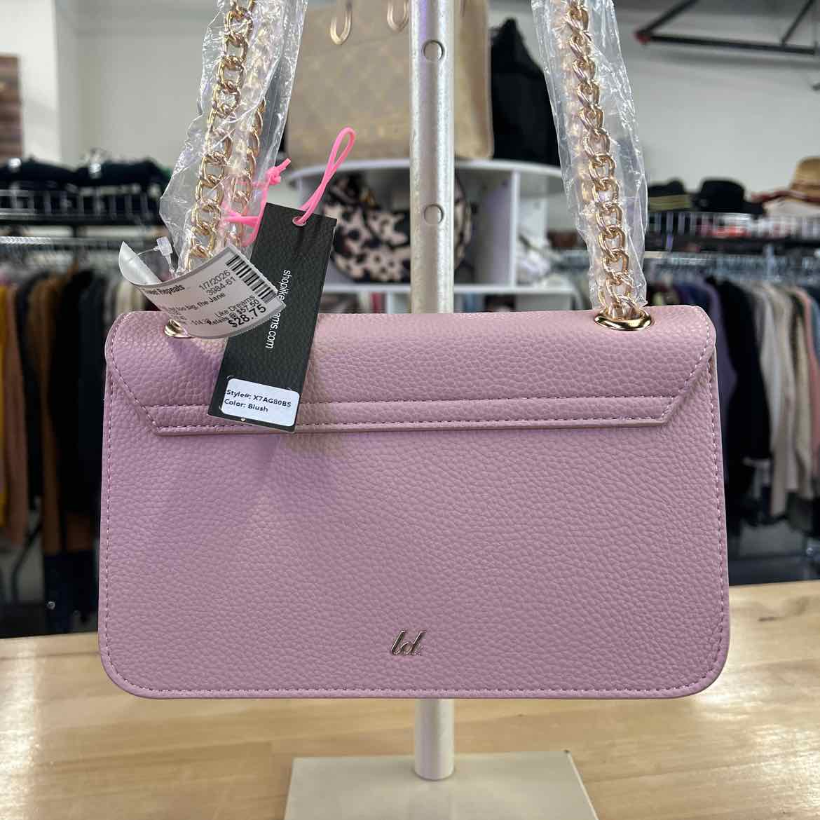 Like Dreams Jane Overlap Bow Crossbody - Blush