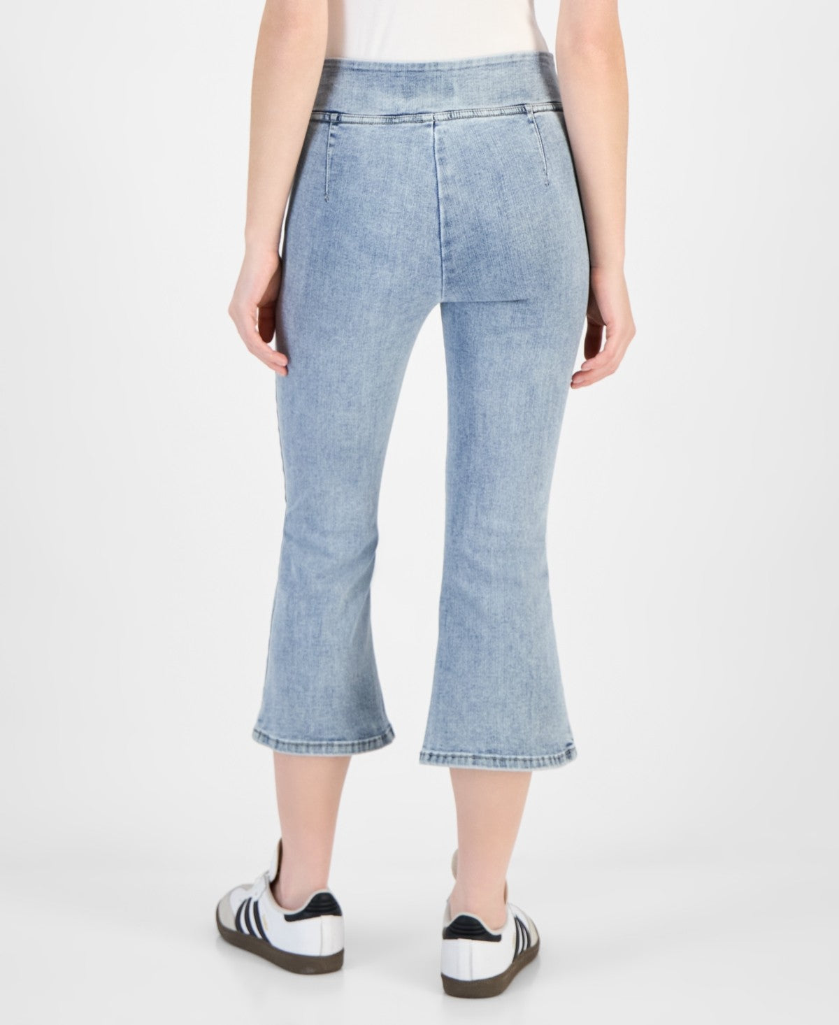 DKNY Size PS Petite High-Rise Cropped Flared-Leg Pull-on Jeans