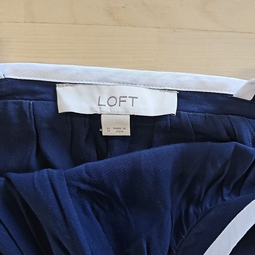Loft Size S Navy & White Preloved Tank