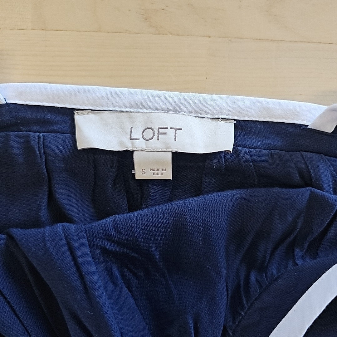 Loft Size S Navy & White Preloved Tank