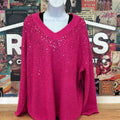 Vince Camuto Size 2X Pink Knit Sweater