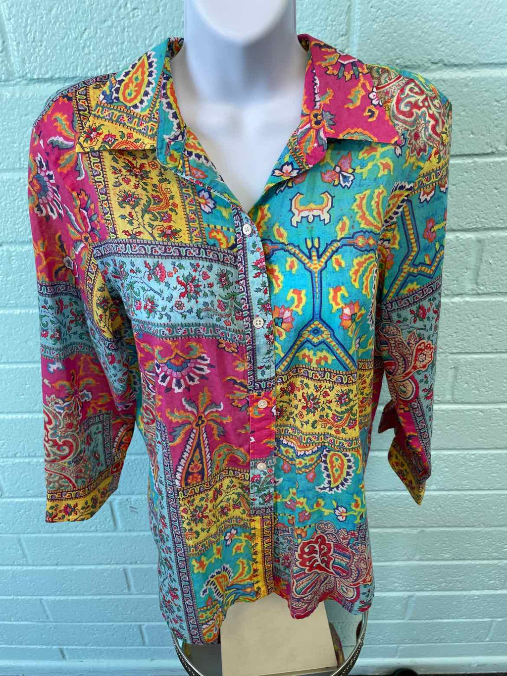 Lauren Ralph Lauren Size PL Multi-Bright Blouse