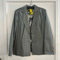 Pamela McCoy Size M Gray Lambskin Leather Preloved Blazer