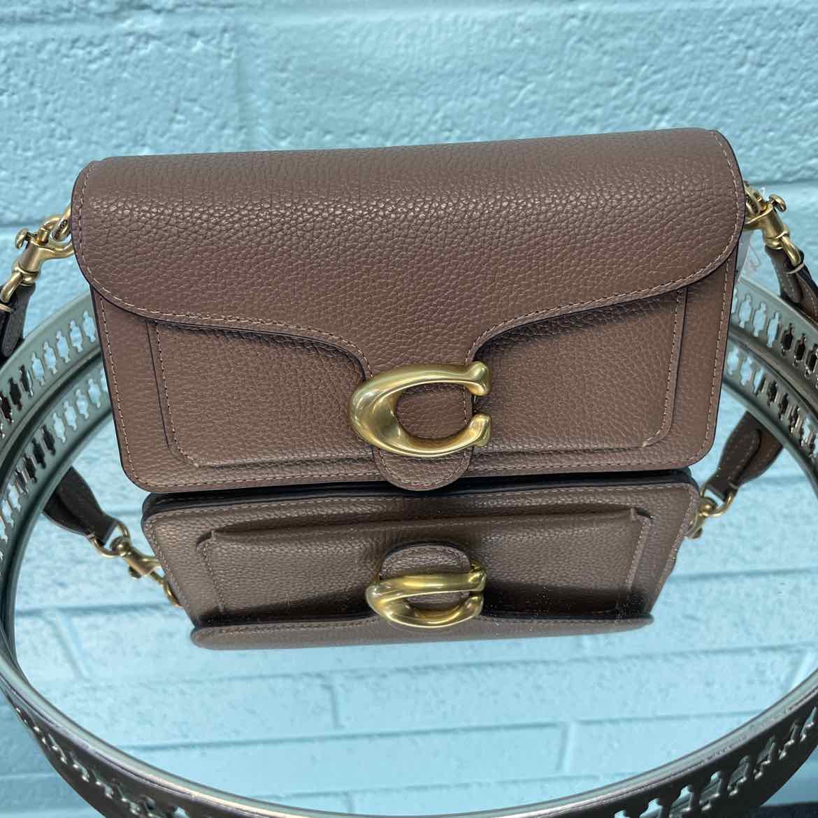 Coach Tabby Shoulder Bag 20 Taupe crossbody Leather Handbag