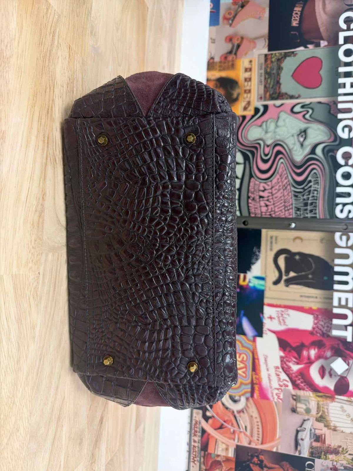 ORYANY Burgundy Leather New Handbag