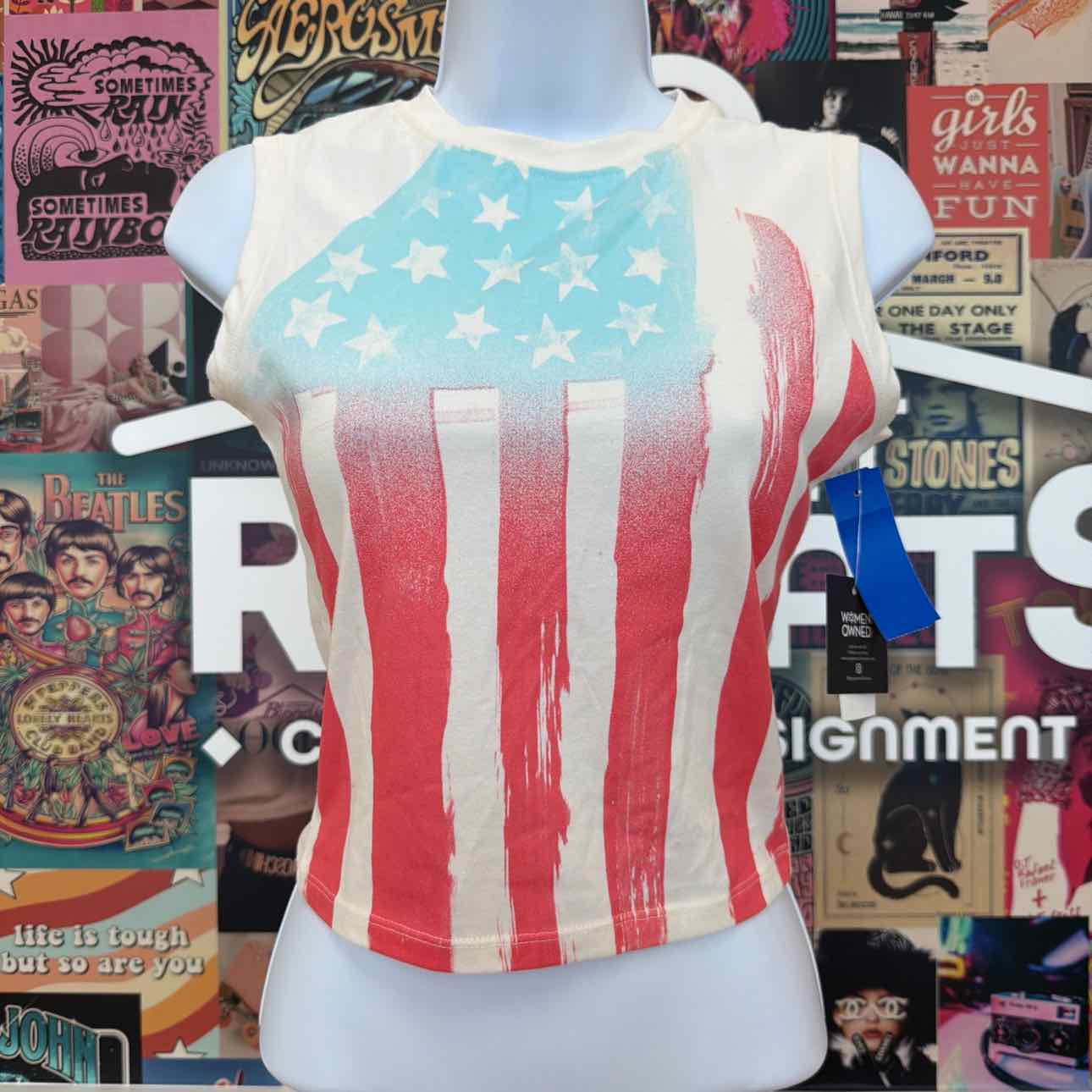 Grayson Threads Size XS Flag-Print T-Shir