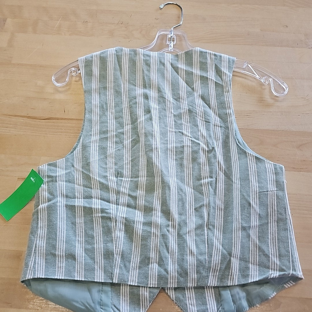 Hippie Rose Juniors' Sleeveless Linen Vest - Oregano Stripe