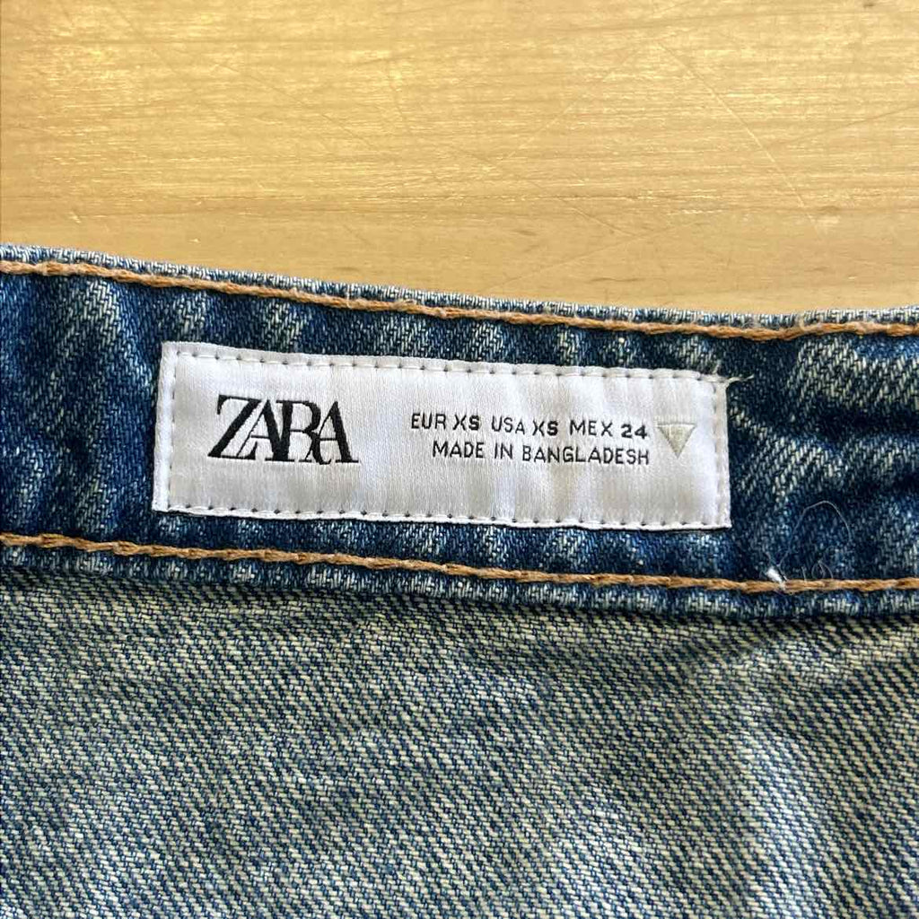 zara Size XS Blue Denim Preloved Skirt