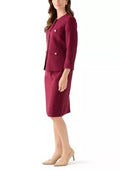 Le Suit Size 12 Burgandy New 2 pc Dress Set