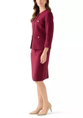 Le Suit Size 12 Burgandy New 2 pc Dress Set