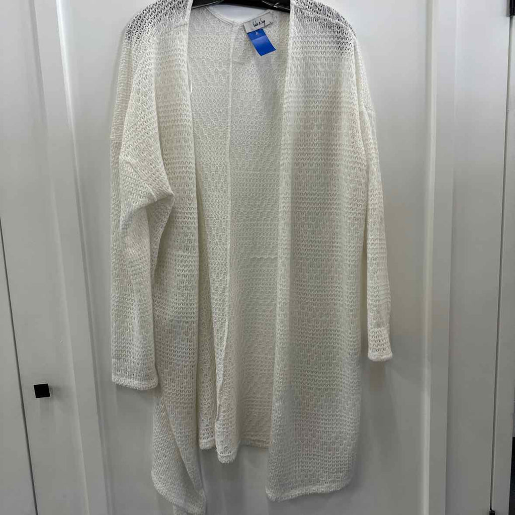 Sadie & Sage Size L White Cardigan