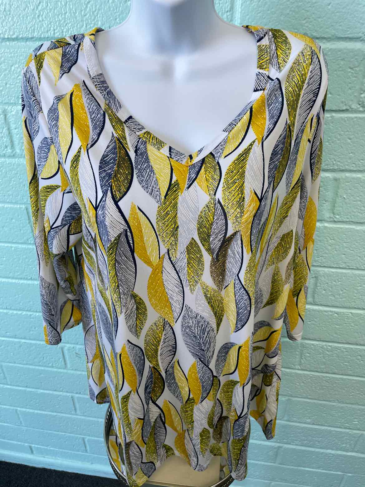 Jostar Size S Yellow Print Blouse