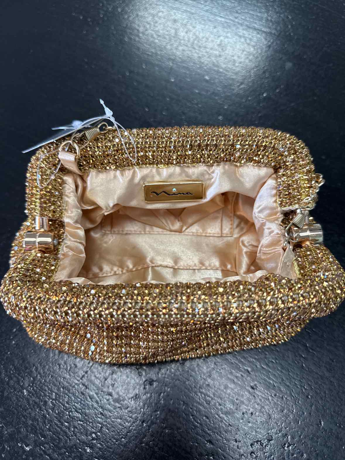 Nina Gold Evening Bag Crystal Handbag New
