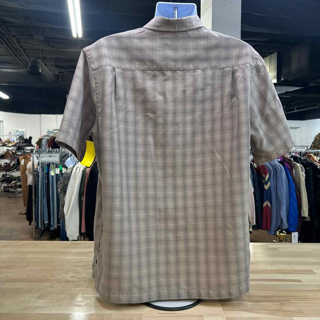 Roundtree & York Size L Beige Preloved MENS Button Down Shirt