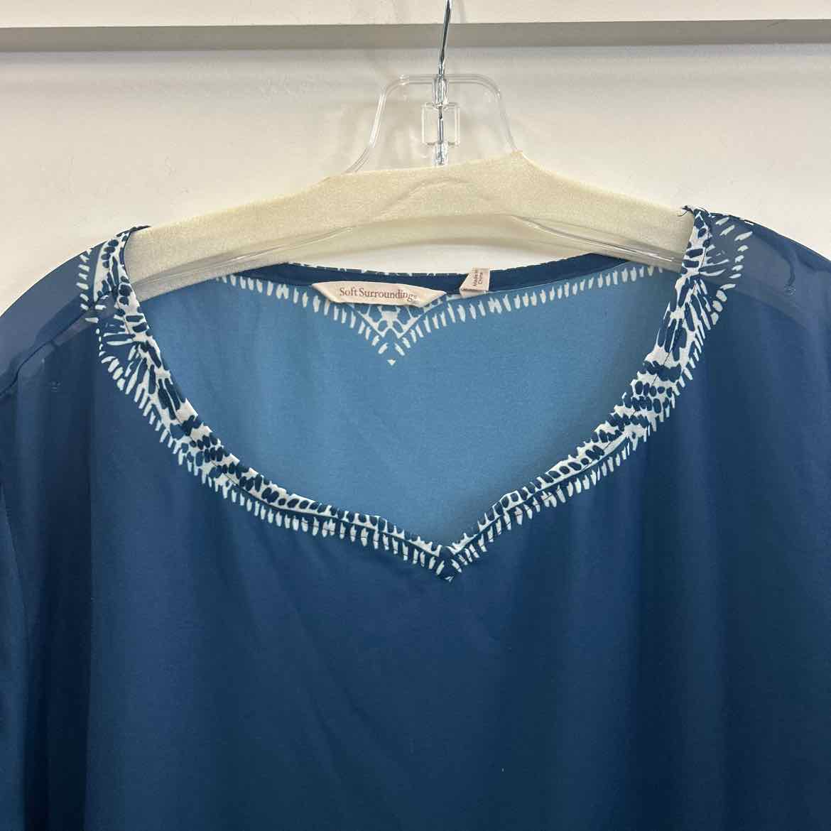 Soft Surroundings Size 2X Blue Sheer Preloved Dress