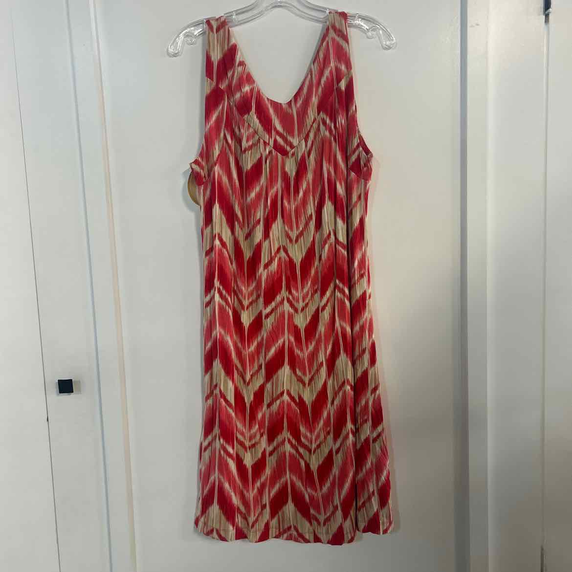 St John's Bay Size XL Red & Beige Preloved Dress