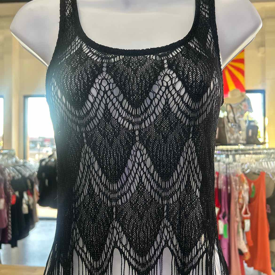 Full Tilt Size M Black Mesh Preloved Coverup