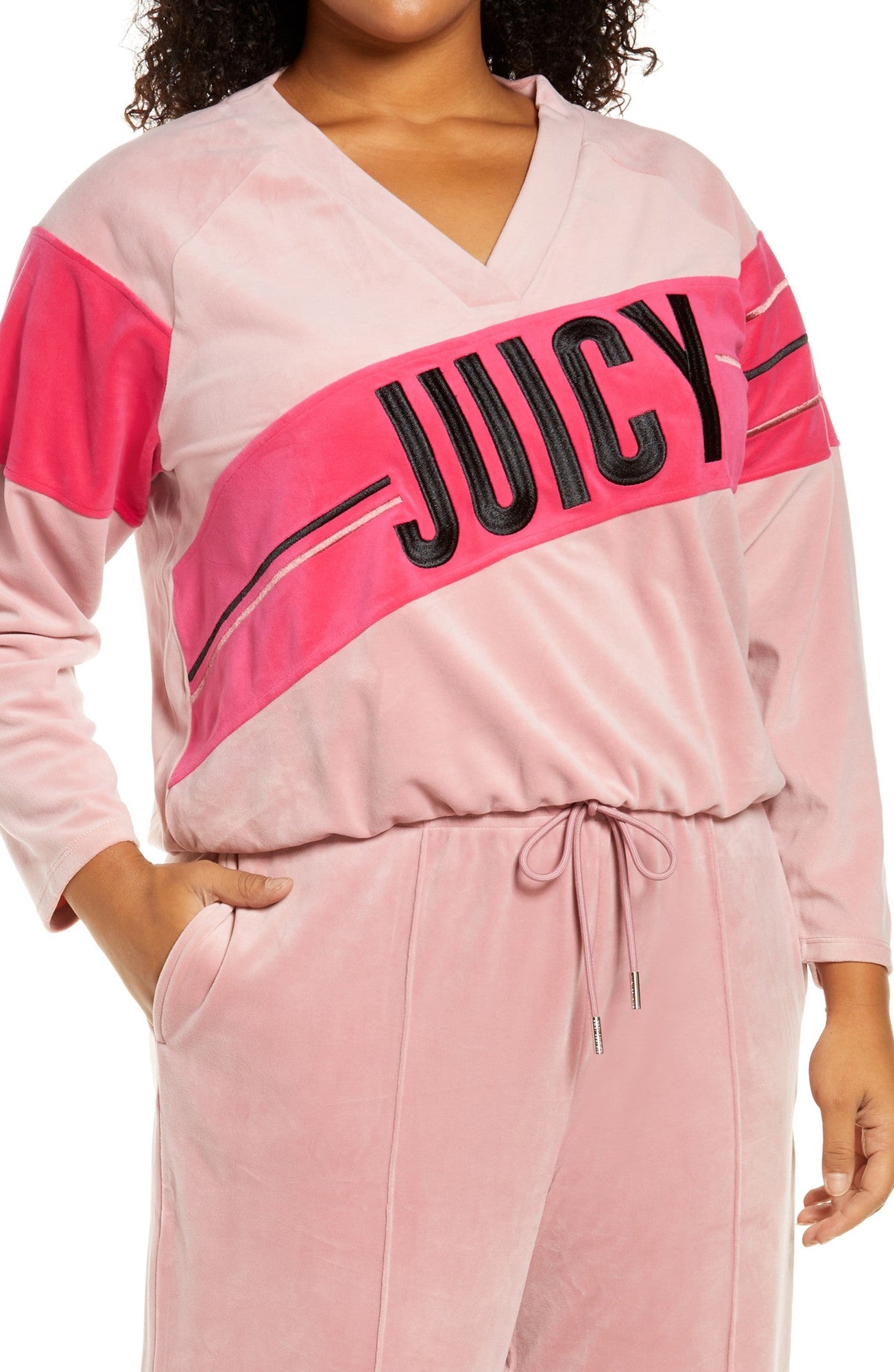 Juicy Couture Size 2X Pink Retro Raglan Pullover Top