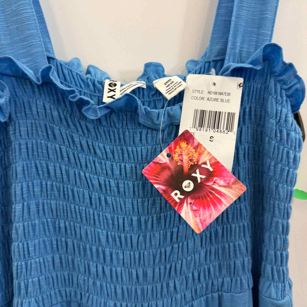 Roxy Just Passing by Smocked Jumpsuit - Azure Blue