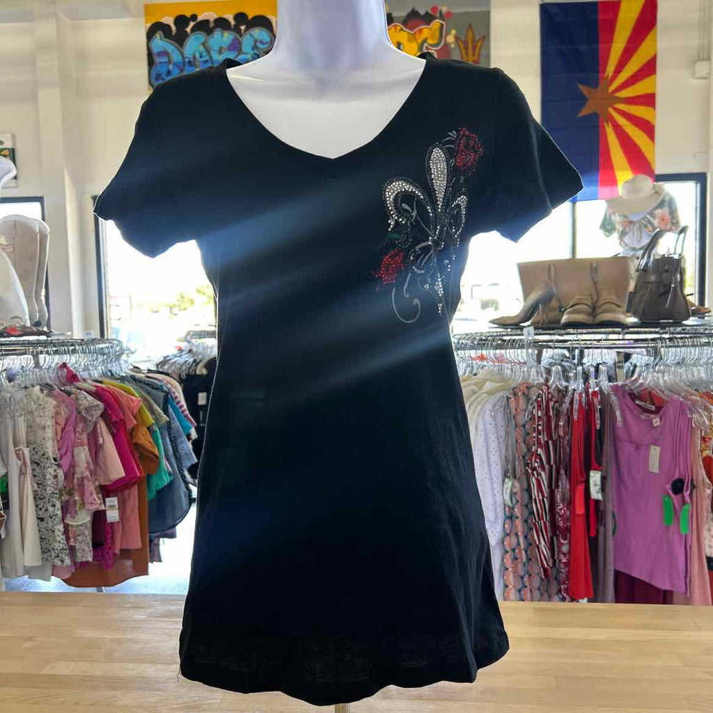 Vocal Size S Black Cotton Preloved T-Shirt SS