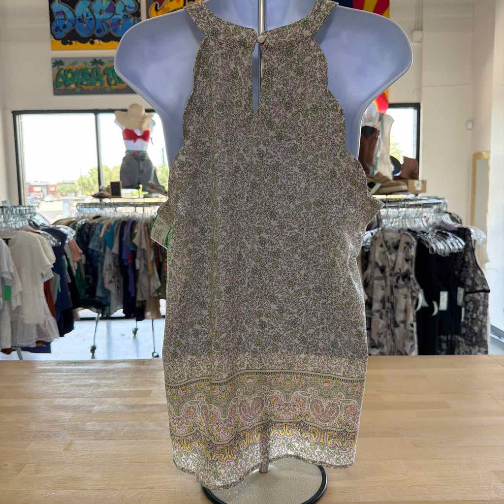 Monteau Size M Green & beige Preloved Sleeveless