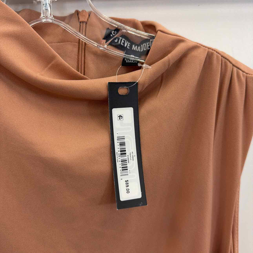 Steve Madden Women's Mo Mock Neck MIDI Dress - Hazelnut