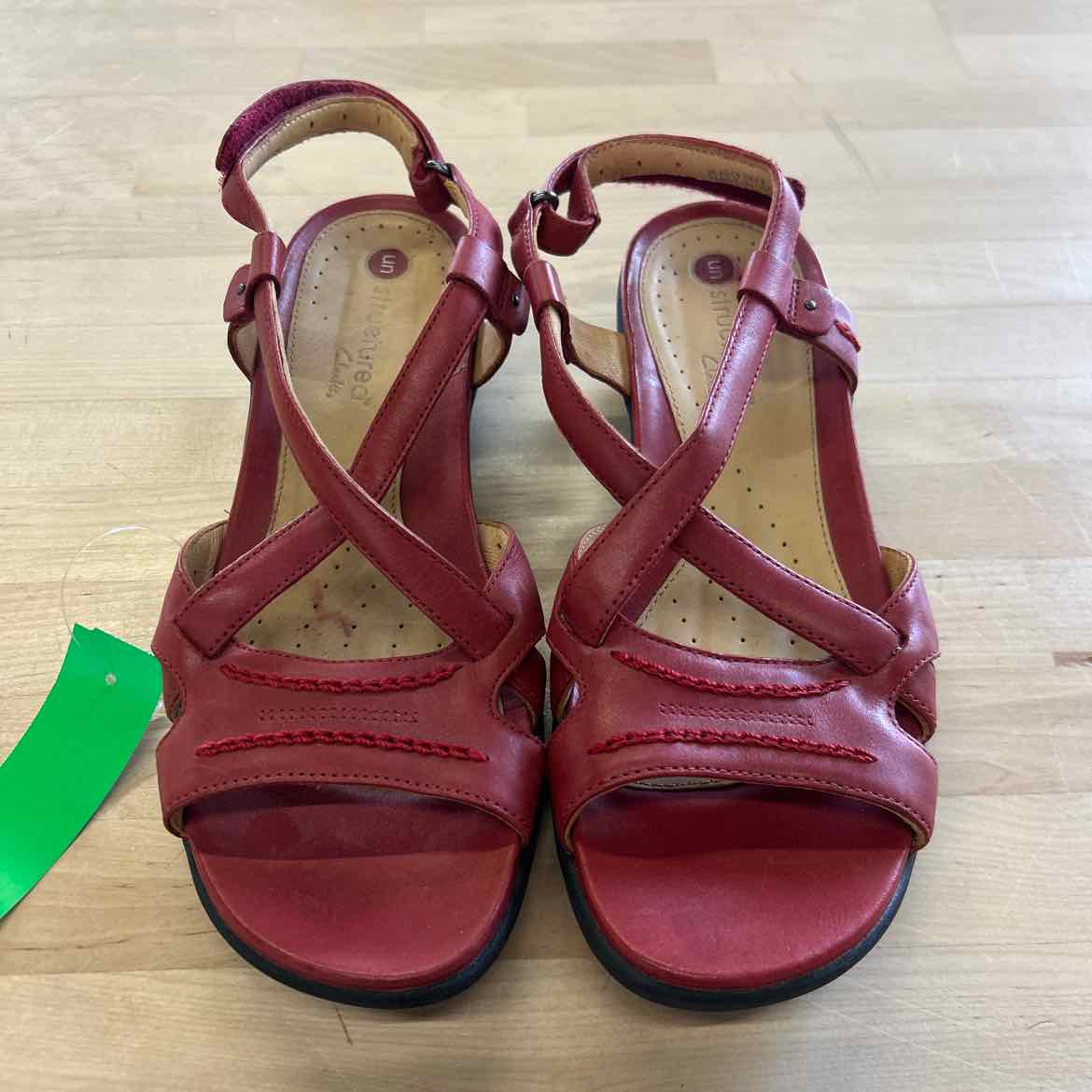 Clarks Size 6 Red Preloved Sandals