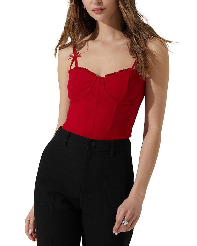 astr Size L Adana Sweetheart-Neck Top