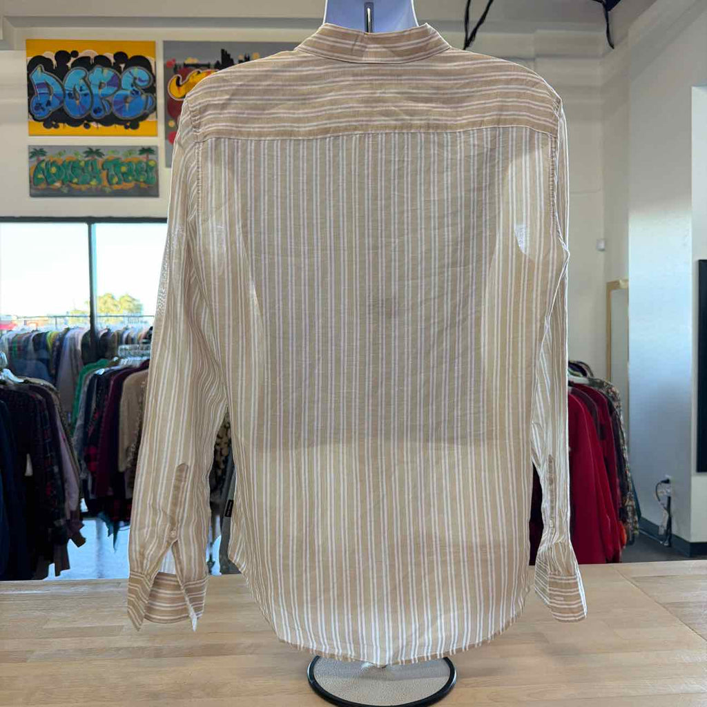 Michael Kors Size L Beige New MENS Button Down Shirt