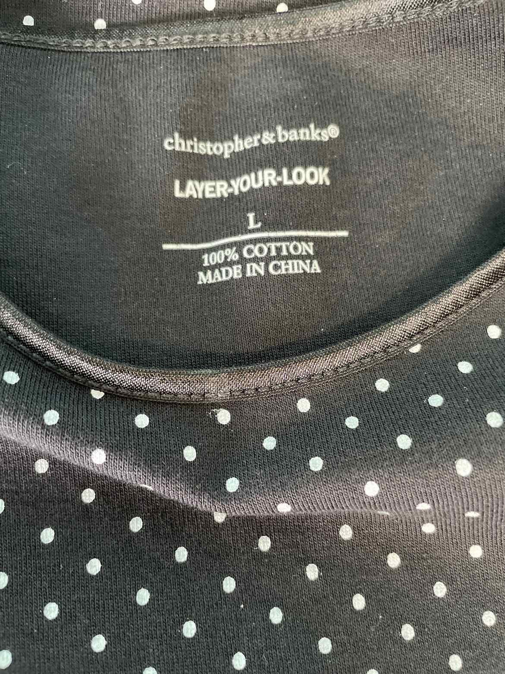 Christopher & Banks Size L White & Black Tank