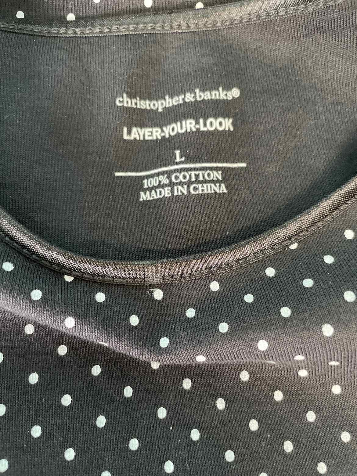 Christopher & Banks Size L White & Black Tank