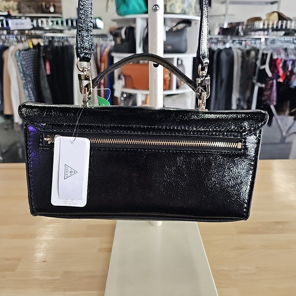 GUESS Black Cirene Top Handle Flap Bag