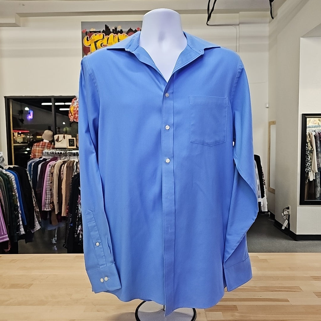 Van Huesen Size 34/35 Blue MENS Button Down Shirt