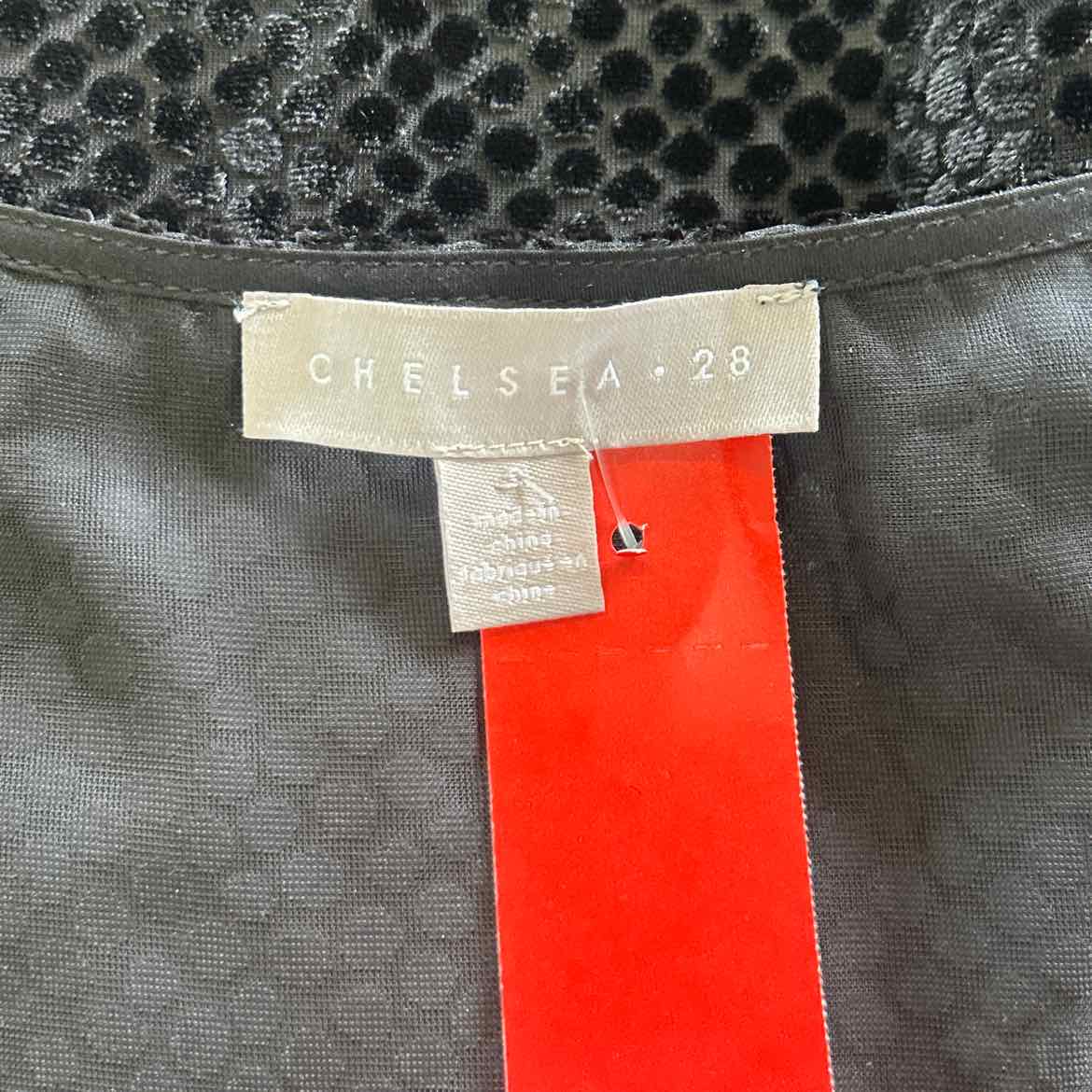 Chelsea28 Size S Black Velvet Mesh Preloved Tank