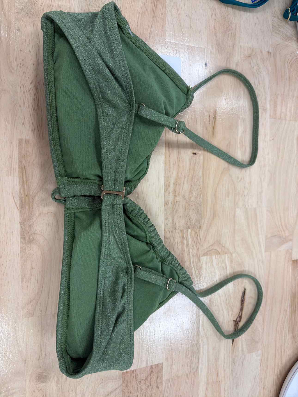 Salt + Cove Size XL Solid Lurex Twist-Front Bralette Bikini