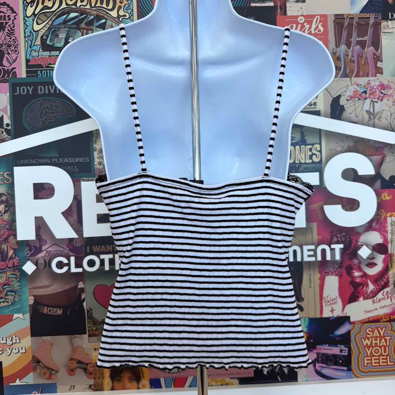 Just Polly Size L Black White New Tank