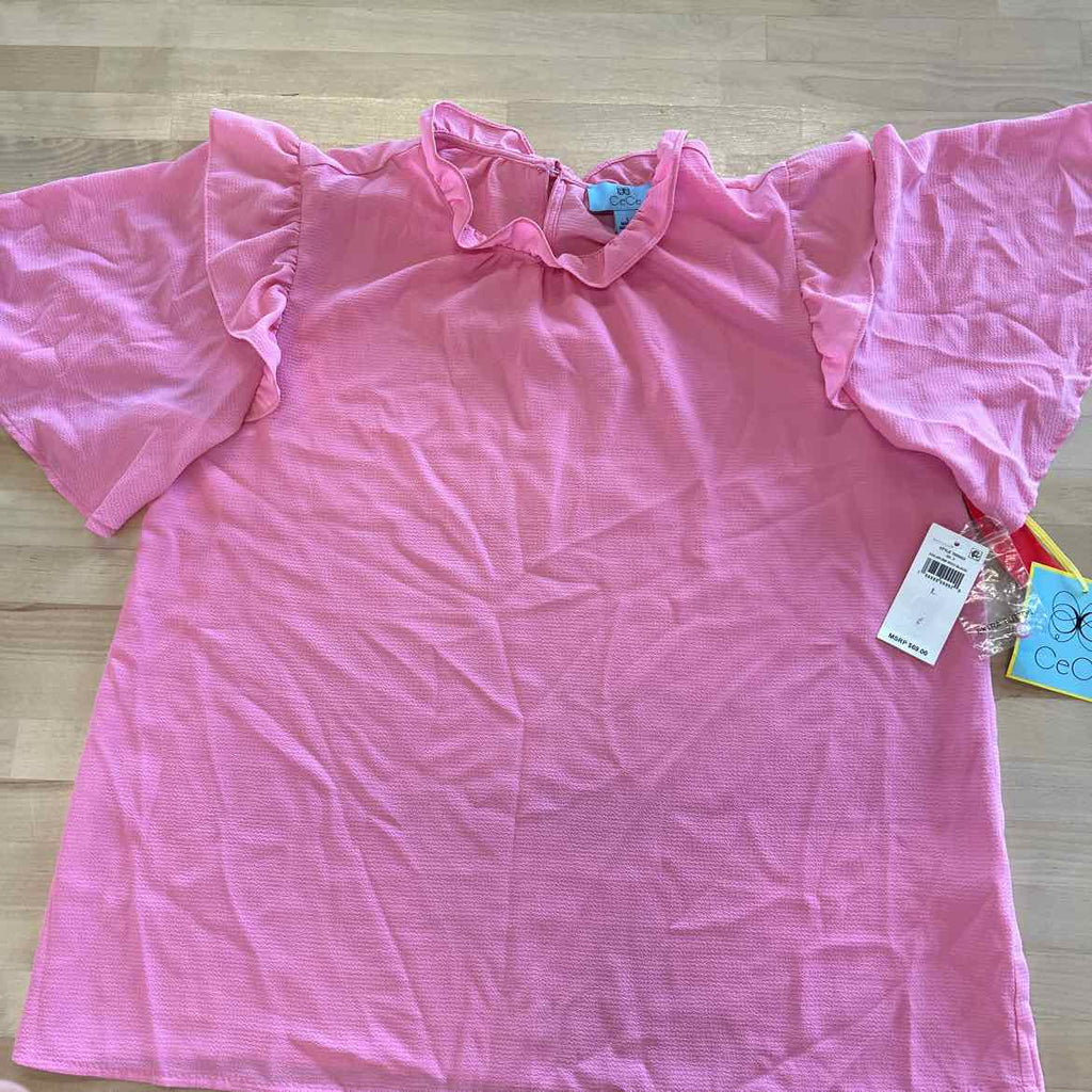 CeCe Size L Pink New Blouse SS