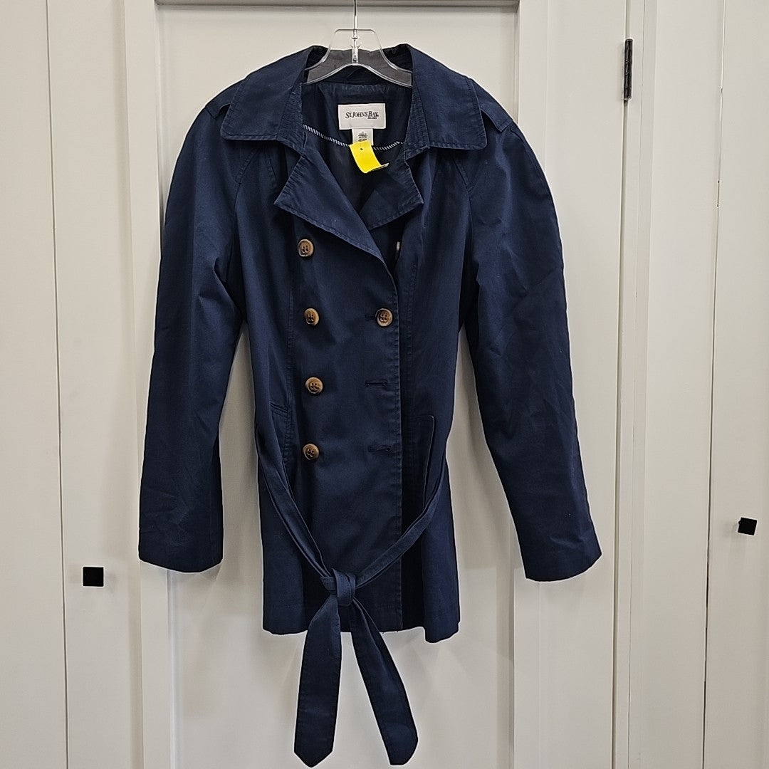 St John's Bay Size M Navy Trenchcoat