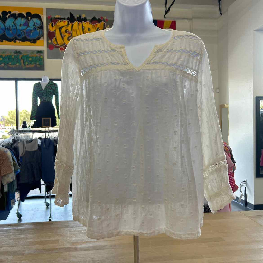 Susina Size XSP White Preloved Blouse LS