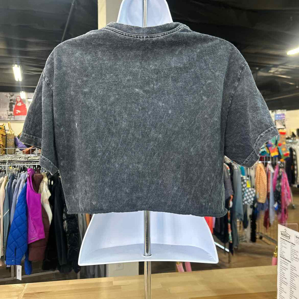 Metallica Size M Gray Preloved Crop Top