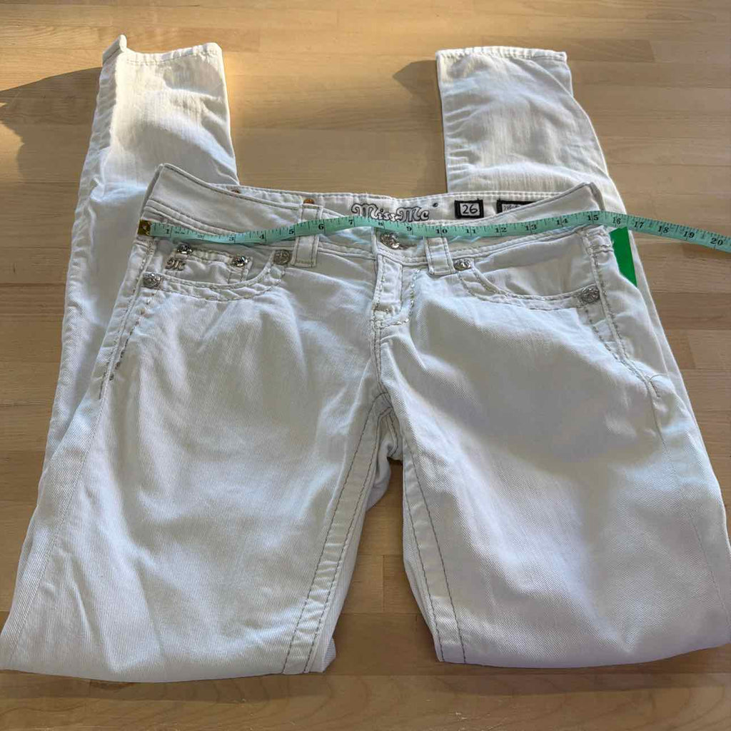 Miss Me Size 26 White Preloved Jeans